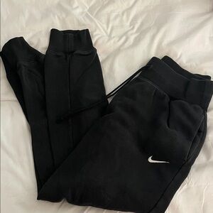 Nike Women Black Joggers with white logo